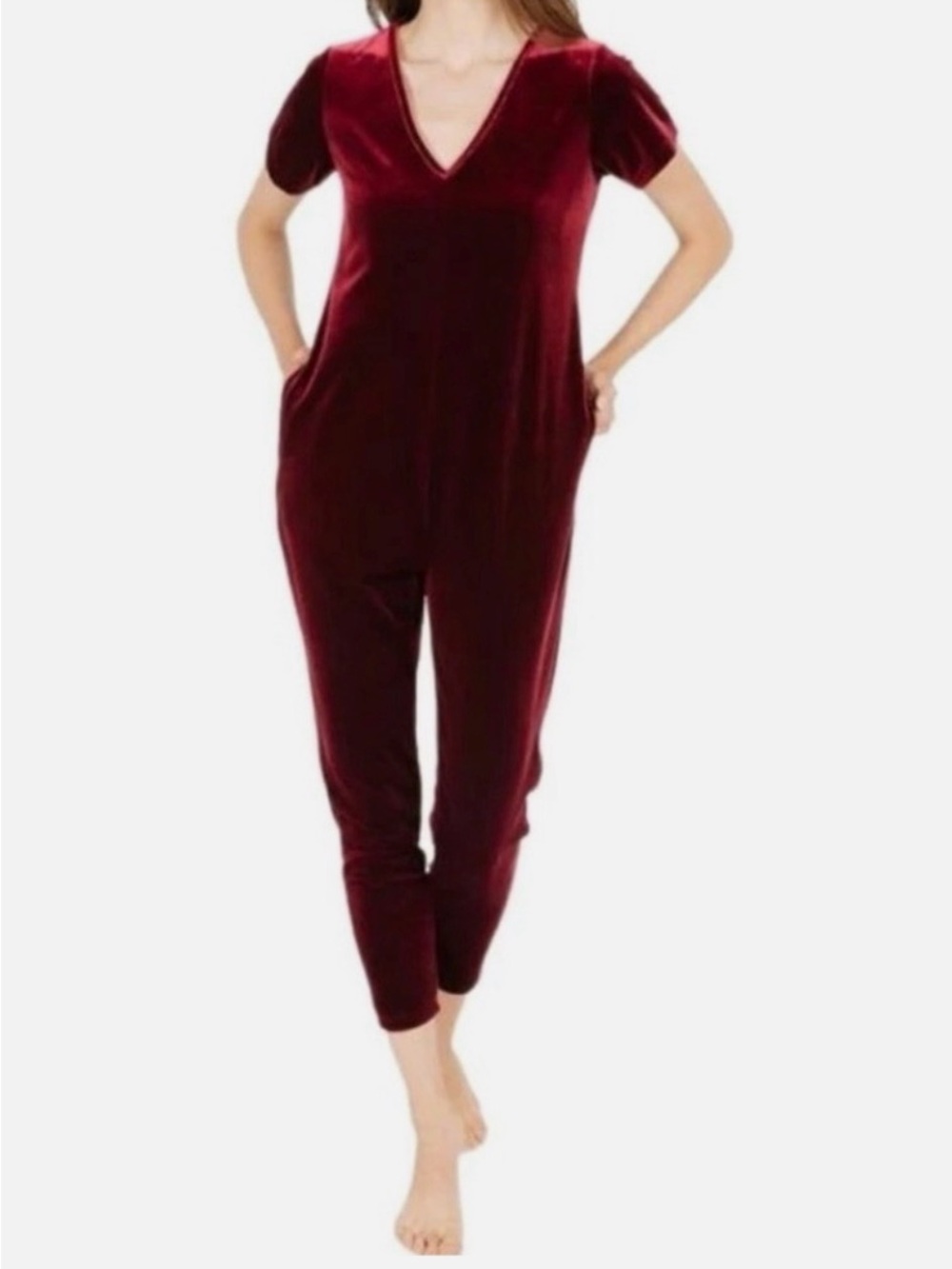 Smash and Tess deep red velvet jumpsuit
